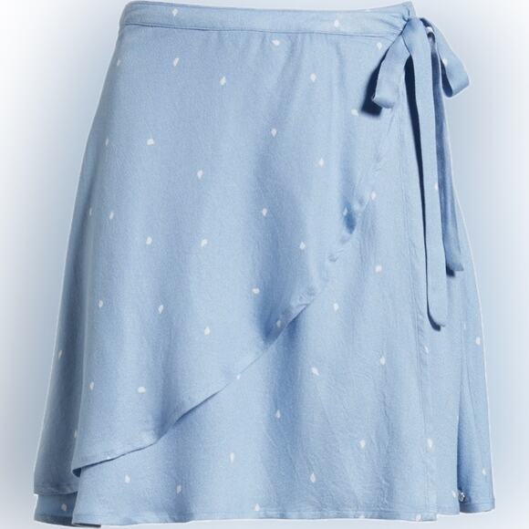 Volcom Sky Blue Mini Skirt with Dots - Picture 3 of 9